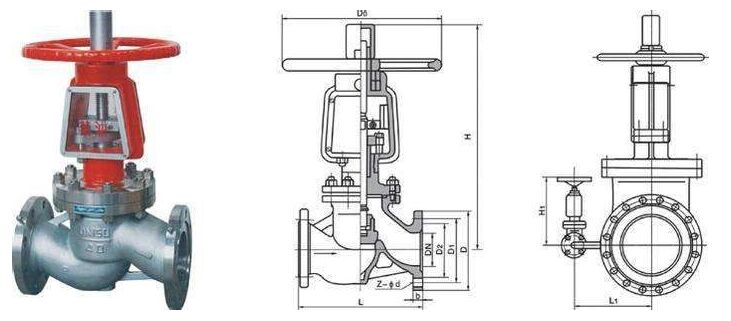 YJ41W氧氣截止閥結(jié)構(gòu)圖